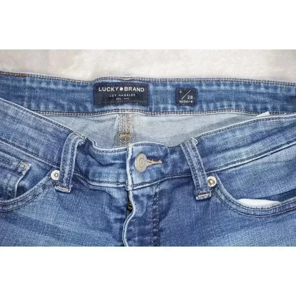 Lucky Brand Mid Rise Ava Skinny Ankle Medium Wash Size 6/28 Stretch Denim